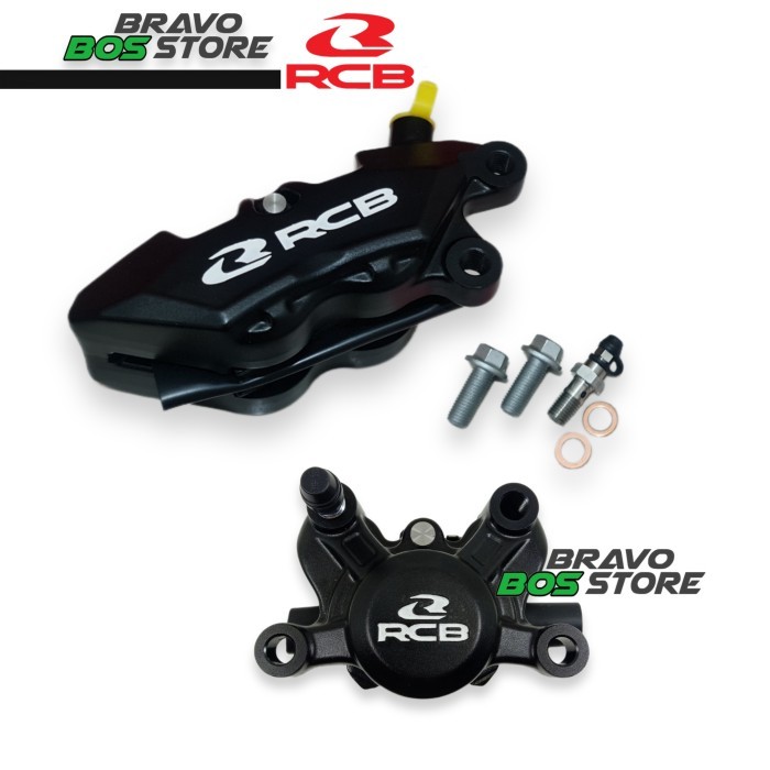 Kaliper RCB Depan 4 Piston/4p R1 + Belakang 2 Piston/2p R55 Universal