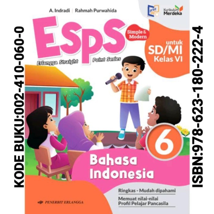 

READY GROSIR Buku ESPS Bahasa Indonesia Kelas 6 SD / MI Kurikulum Merdeka Erlangga