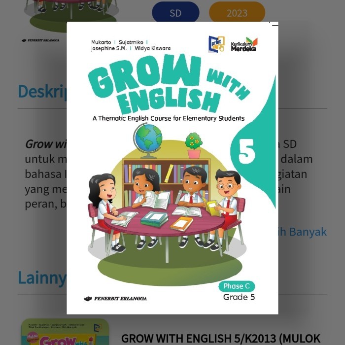 

OBRAL Buku Grow with english erlangga SD/MI kelas 1-6 K-Merdeka