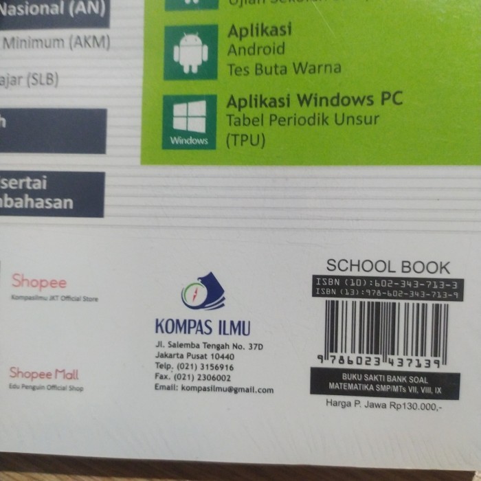 

GRATIS ONGKIR BUKU KUMPULAN SAKTI BANK SOAL MATEMATIKA SMP / MTS KELAS VII VIII IX