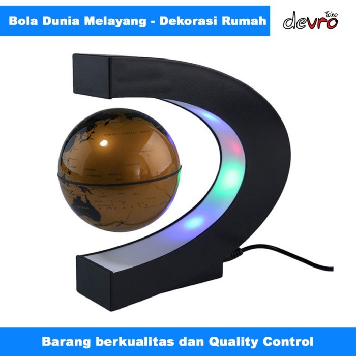 

BISA GOSEND Dekorasi Rumah Magnetic Floating Globe - Bola Dunia melayang - Gold