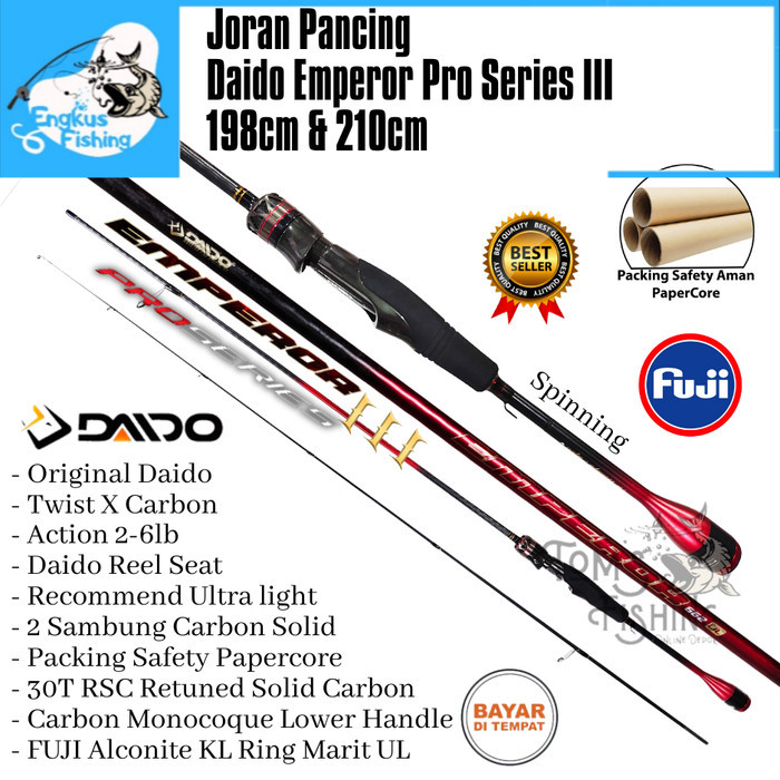 AJR99 JORAN PANCING UL DAIDO EMPEROR III PRO SERIES 198CM / 210CM FUJI (2-6LBS) CARBON SOLID MURAH -