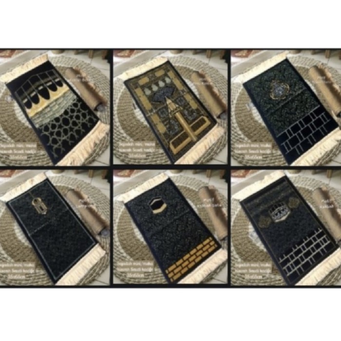 MURAH SAJADAH TURKI YAKAR MINI/MUKA TEBAL PREMIUM - grosirRANDOM, hitam