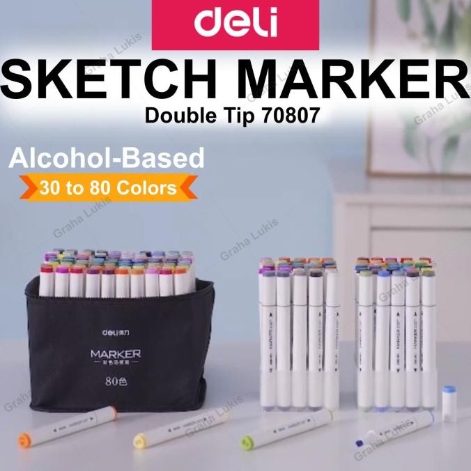 

Sale Deli Color Marker With Bag Spidol Warna Dengan Tas 30/40/60/80 70807