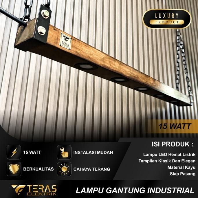 Teras Lampu Gantung Industrial Wooden Light Aesthetic Lampu Mini Bar Klasik Yulit8776