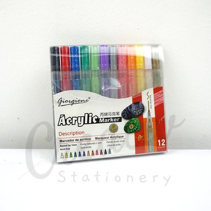

Sale Giorgione Acrylic Marker Pen Set Spidol Akrilik Cat Paint 12 18 Warna G-Mk1105