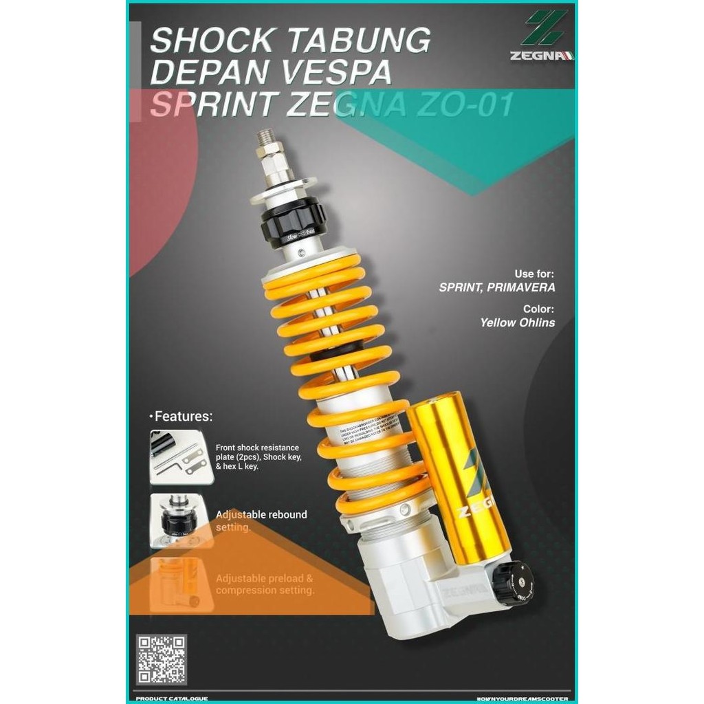 Shock Tabung Shock Breaker Tabung Depan Vespa Matic Sprint Primavera Z