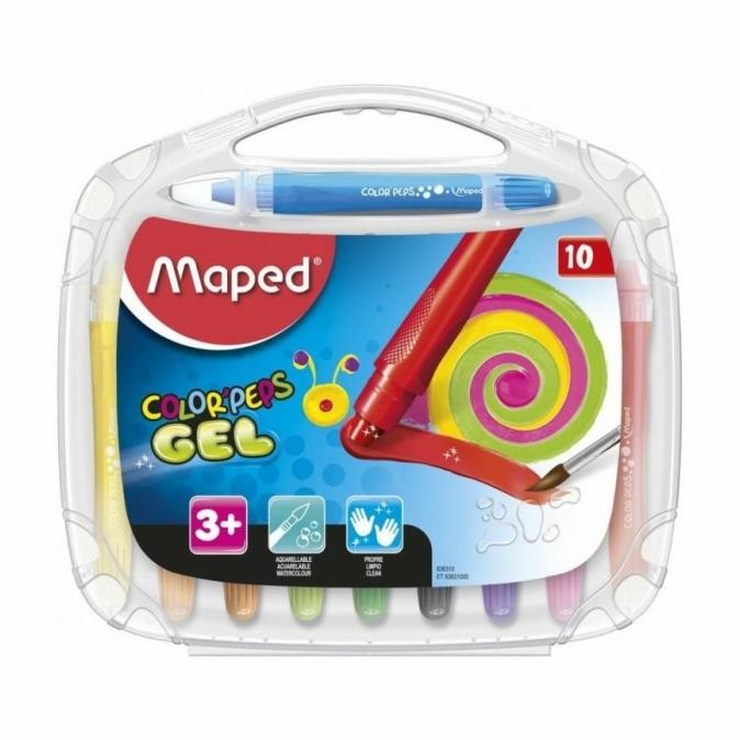 

Sale Maped Colorpeps Gel Crayon Watercolour Washable Silky 10 Colours Jumbo