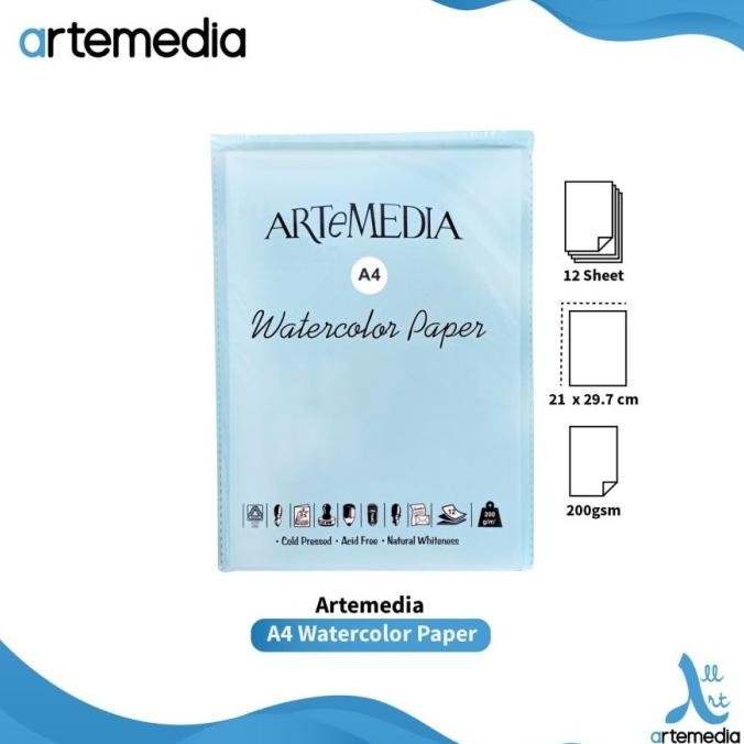 

Sale Artemedia Water Color Paper A4 200Gr / Kertas Cat Air Watercolour