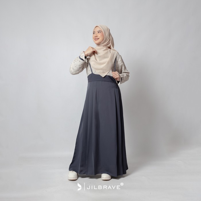 JILBRAVE Kumi Overall Cute Coquette Gamis Inner Motif Pita Korean Style Feminine Casual