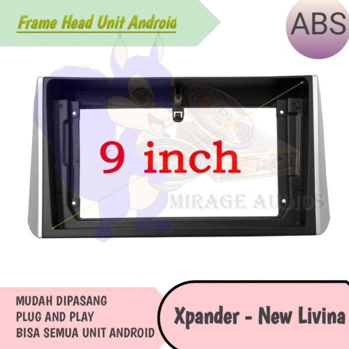 Frame Headunit Android 9 inch Untuk Mitsubishi Xpander dan New Livina