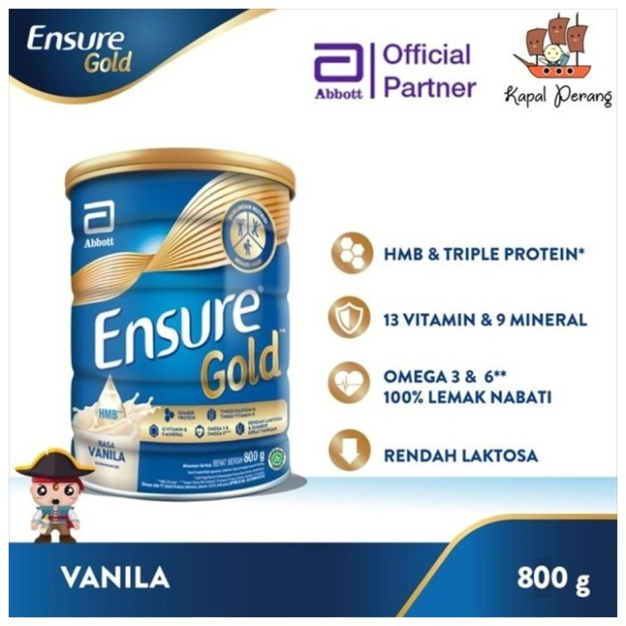 

Ensure Gold HMB Vanila 850g Susu Nutrisi Dewasa Rendah Laktosa