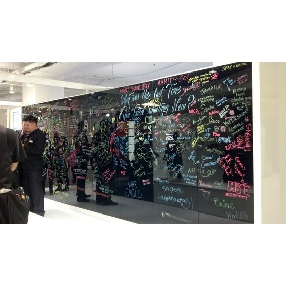 

Glassboard Hitam Standing Papan Tulis Blackboard Kaca Non Magnetic