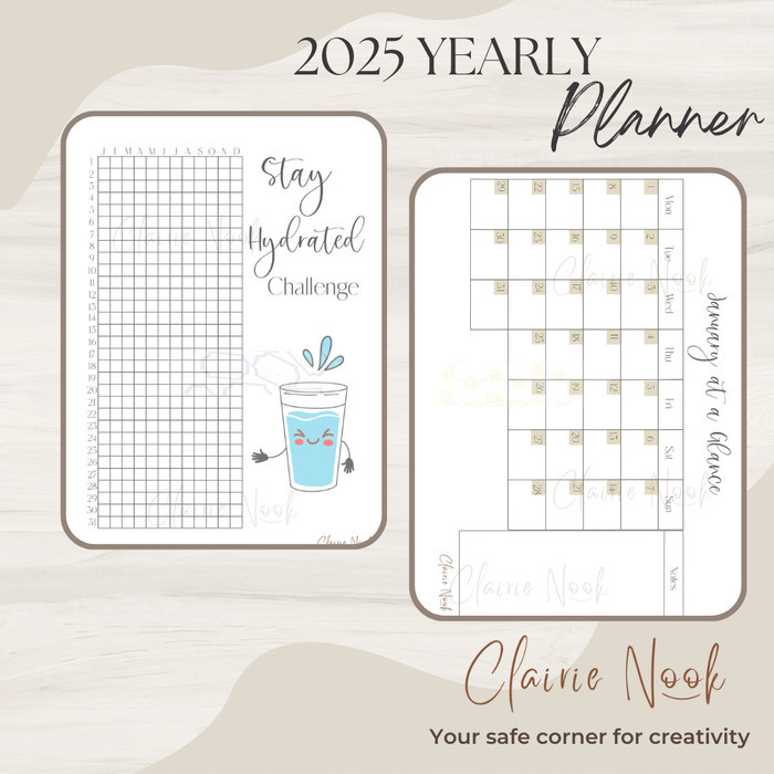 

Terlaris Clairie Nook Yearly Planner 2025 / Jurnal / Journal / Diary Planner SALE
