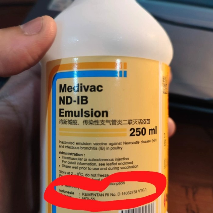 Vaksinasi Vaksin Ayam Vaksin Unggas Nd Ib Emulsion 250Ml