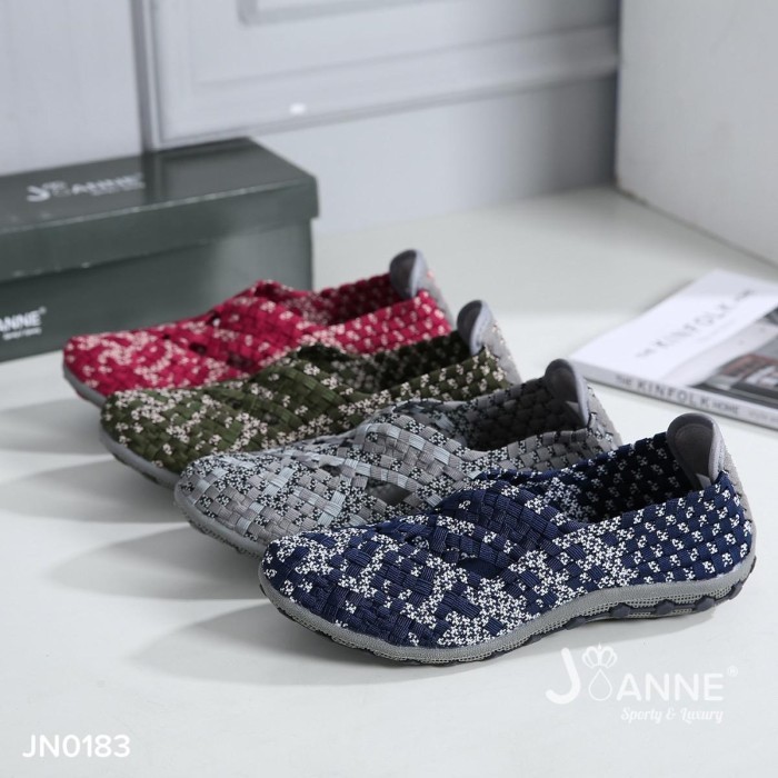 JOANNE Rajut Knit Flats Shoes Sepatu Wanita #JN0183