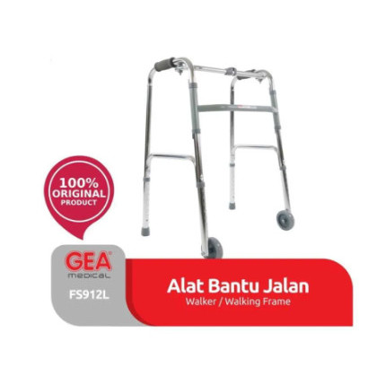BERMUTU GEA FS912L / FS-912L / FS 912 L Walker / tongkat - Alat Bantu Jalan dengan Roda