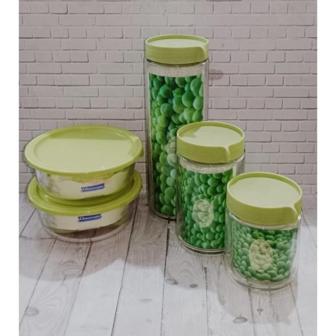 TOPLES KACA SET 5 PCS / TOPLES MAKANAN / TOPLES LEBARAN / TOPLES IMLEK