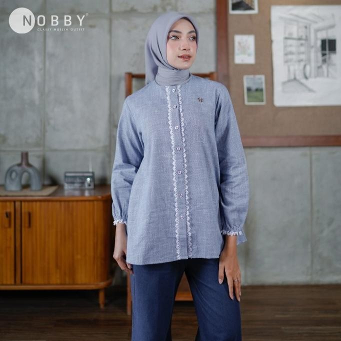 Promo Nobby - Rindani Shirt Atasan Kemeja Wanita Bahan 100% Cotton