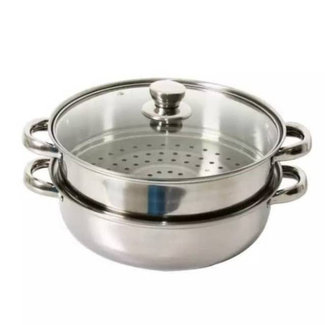 Panci/Dandang Steamer/Kukus Ikan,Bolu, Siomay 2 Ssn Stainless 28 CM