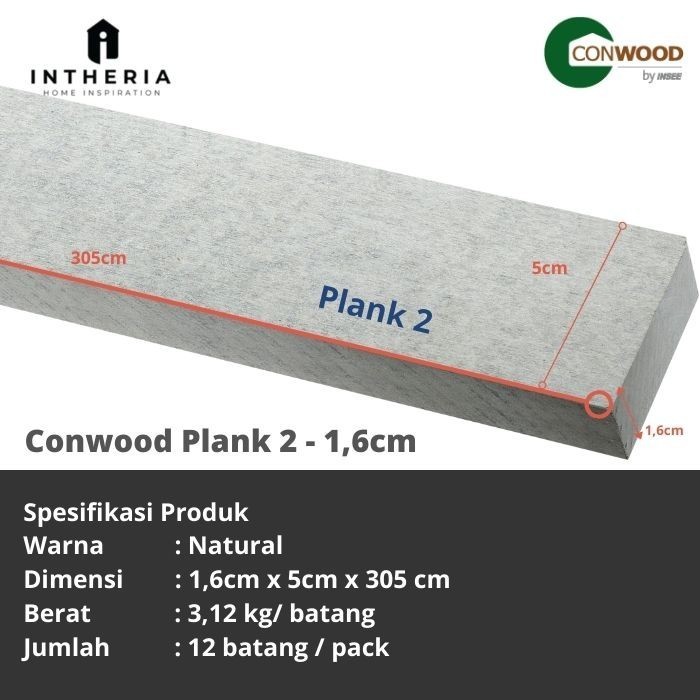 Conwood Plank 2 - 16Mm / Seindah Dinding Kayu