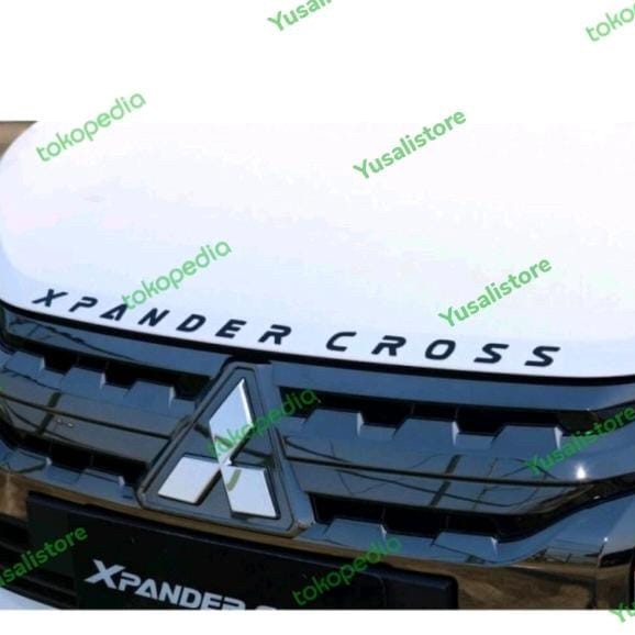 LOGO EMBLEM XPANDER CROSS ORIGINAL CHROME HITAM LOGO KAP MESIN XPANDER BARU
