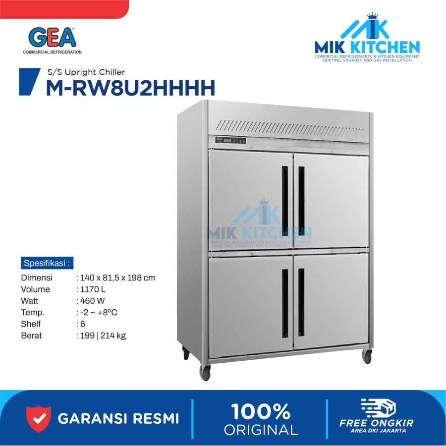 GEA S/S Upright Chiller M-RW8U2HHHH / M RW8U2HHHH / MRW8U2HHHH