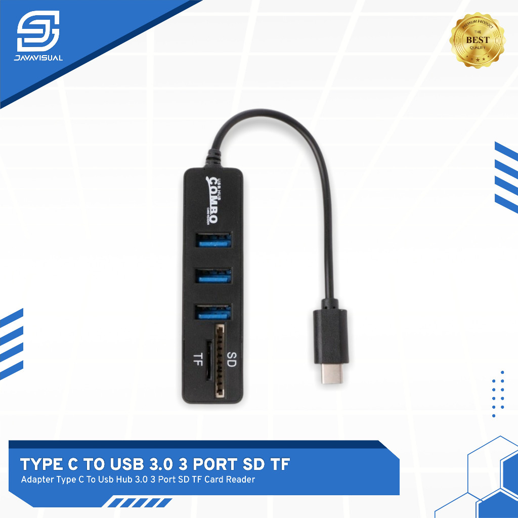 [JaVis] TYPE C HUB 3 PORT CARD READER COMBO TF SD