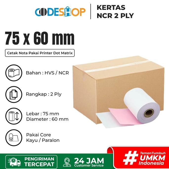 

1 DUS - KERTAS STRUK KASIR 75 X 60 mm - 2PLY - EPSON TMU 220 D
