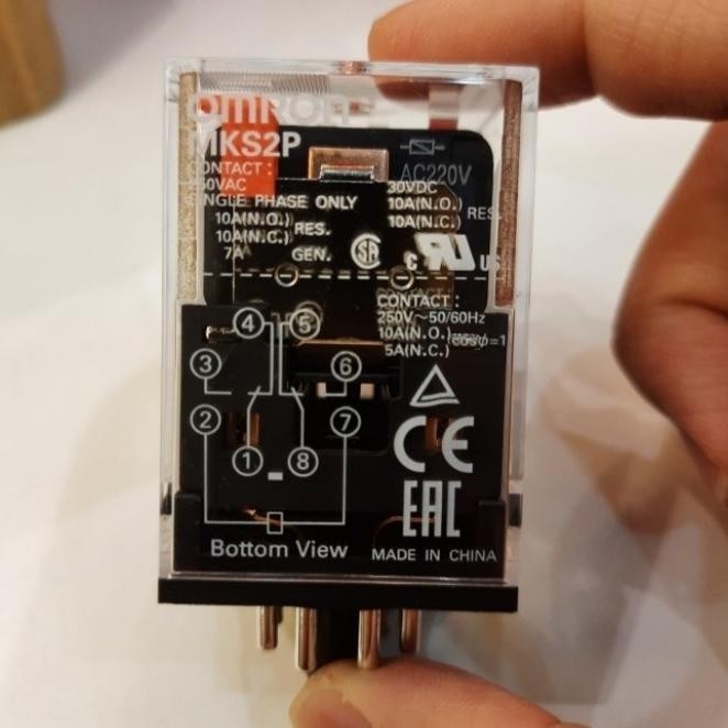 Grosir Relay Omron Mks2P 220V Original 8 Kaki / Relay Omron Mks2P 220V Ori