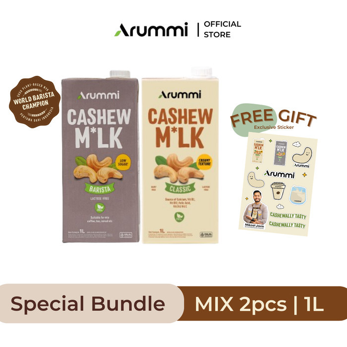 

Arummi Cashew Milk MIX 1L Non Dairy Milk - FREE Exclusive Sticker Set