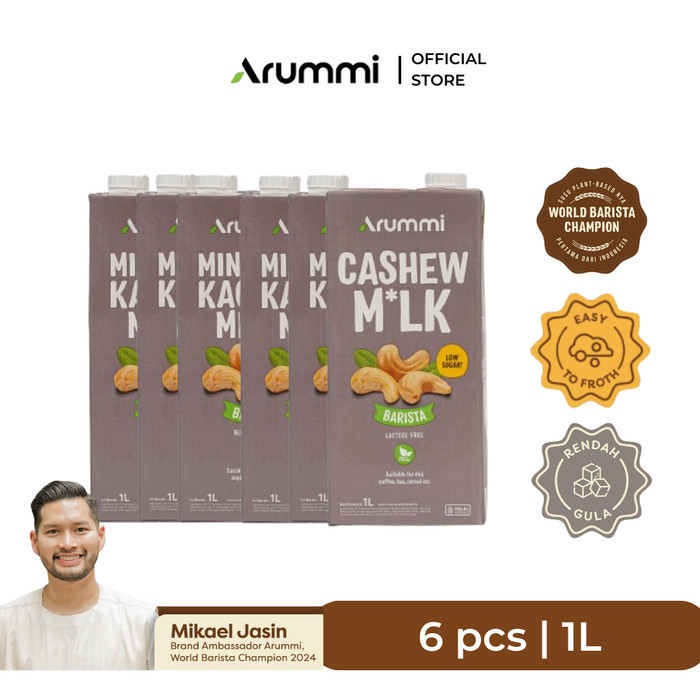 

[ Bundle 6 pcs ] Arummi Cashew Milk 1 L Barista - Non Dairy Milk Lactose Free