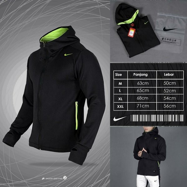 JAKET JUMPER NIKE - JAKET NIKE GRADE ORIGINAL - NIKE TRAINING JACKET THUMBHOLE BLACK - JAKET NIKE