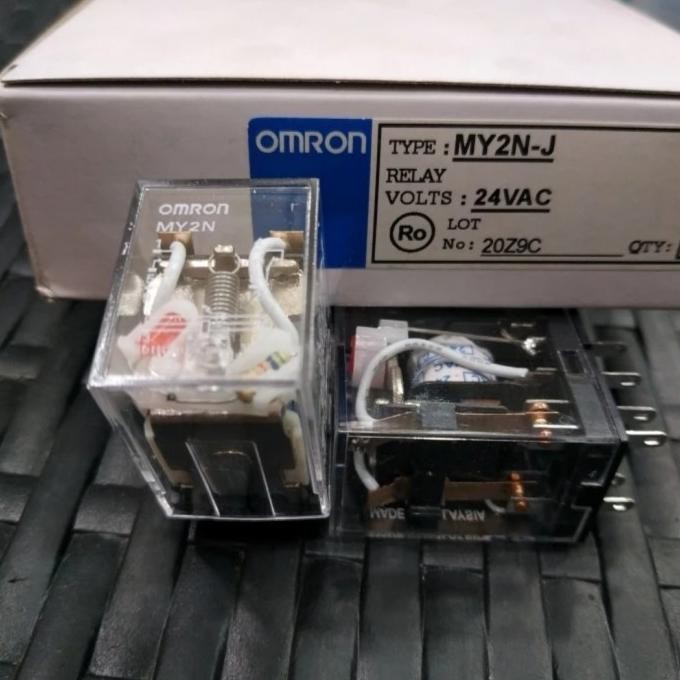 Promo relay my2/my2n 24vac 8 kaki original/relay my2n 24vac original COD