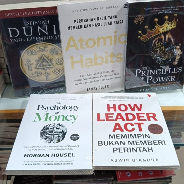 

######### PAKET 5 BUKU SEJARAH DUNIA YANG DISEMBUNYIKAN,ATOMIC HABITS,THE PRINCI