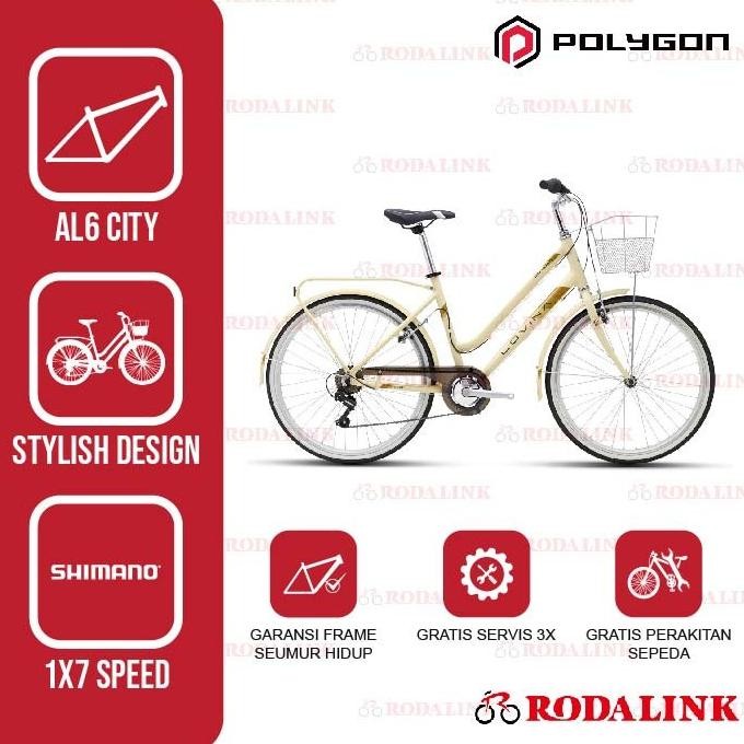 Polygon Sepeda Anak Wanita Lovina 26" | Sepeda Anak Keranjang CTB