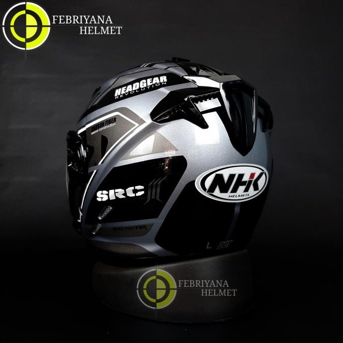 Helm Nhk Gladiator Touring Grey Halfface Double Visor Agrifapermata