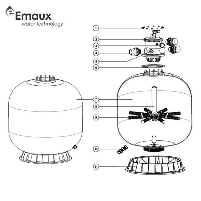 Sand Filter Kolam Renang Emaux V1000 Filter Air Kolam Renang V-1000