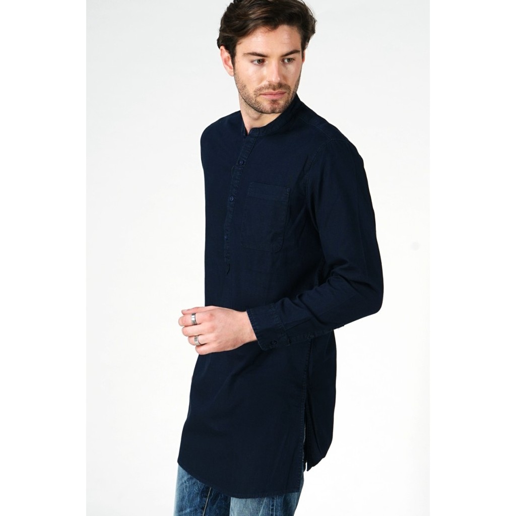 Bombboogie Kemeja Pria Long Pragma Dark Blue Koko Regular 24650B2Dl #Gratisongkir #Sale #Discount