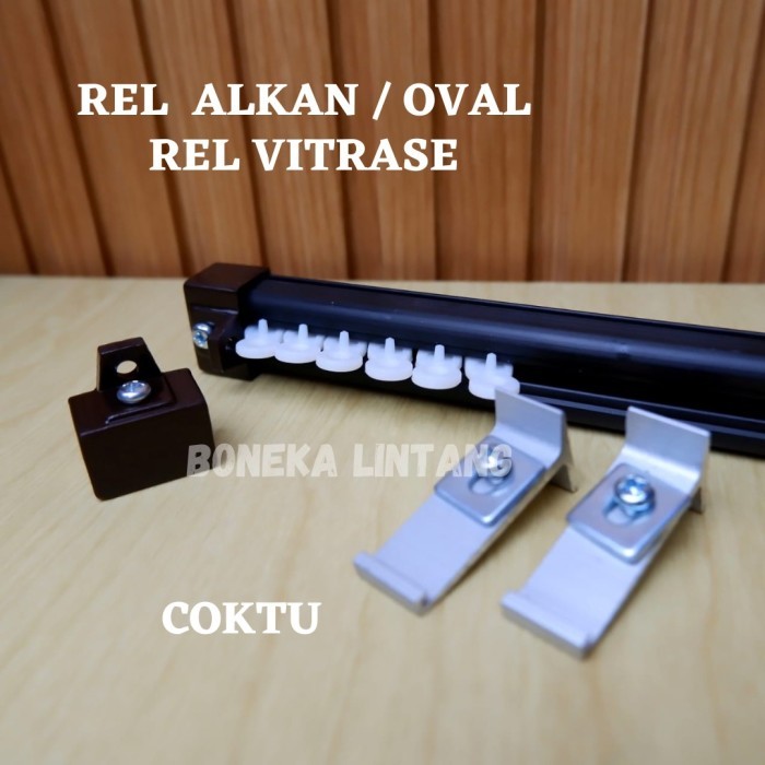 Rel Alkan Vitrase - Batang Aluminium Kotak Tirai Pintu Jendela