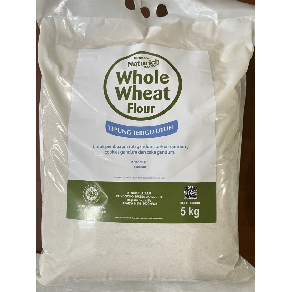 

Naturich tepung Gandum Utuh 5kg Bogasari Whole Wheat Flour
