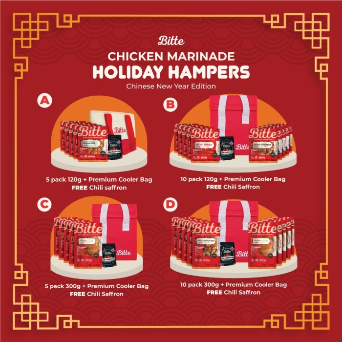 

Bitte Hampers Gift Parcel Frozen Chicken Marinade + Premium Cooler Bag