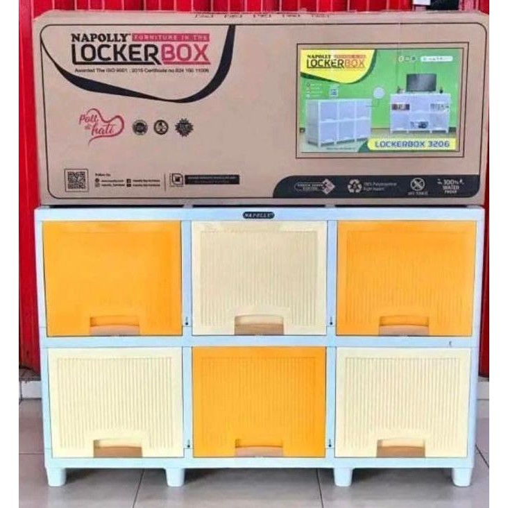 

LEMARI PLASTIK NAPOLLY LOCKER BOX SUSUN 2 TRIPLE FLIP / MEJA TV