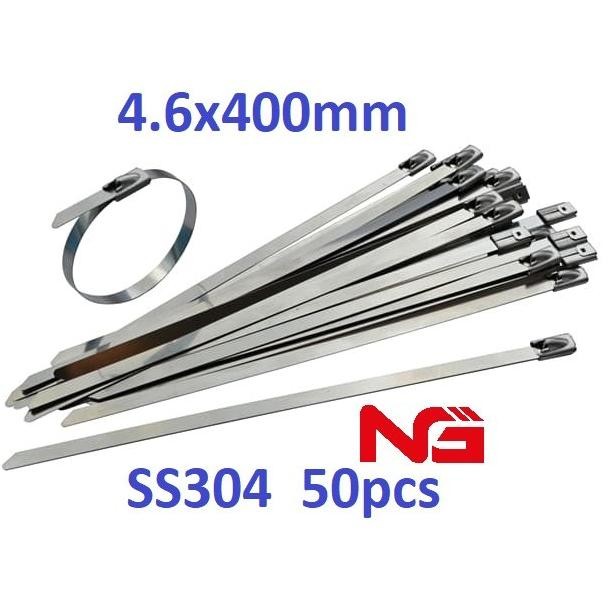 

BEBAS ONGKIR - CABLE TIE TIES KABEL TIS LOCK TIE STAINLESS STEEL 40CM 4.6X400 ISI 50