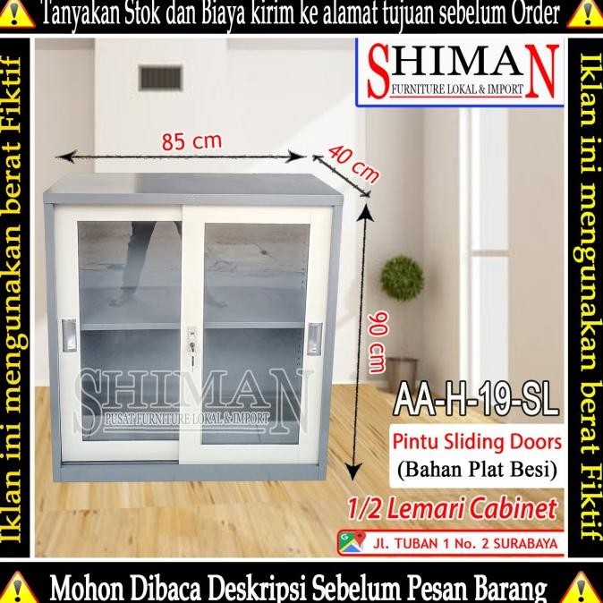 

BEBAS ONGKIR - Lemari Arsip 1/2 Cabinet Sliding Door AA H 19 SL BUFALO