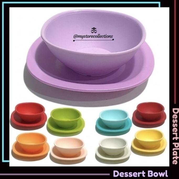 Promo Tupperware Sweet Blossom Dessert Bowl & Dish Set ( Mangkuk & Piring )