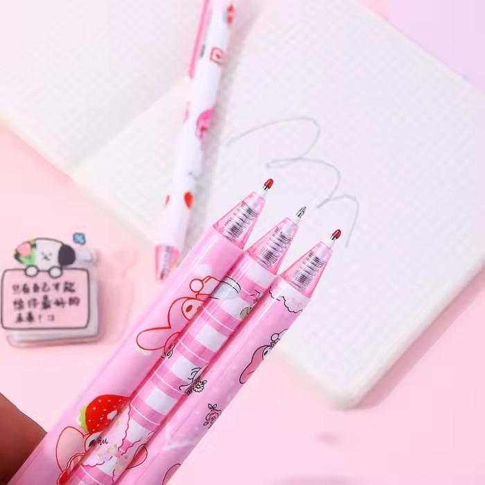 

Ggt Pena Gel Cetekan Warna Hitam Bolpoint Pulpen Mekanik 0.5Mm Isi 4 Pcs