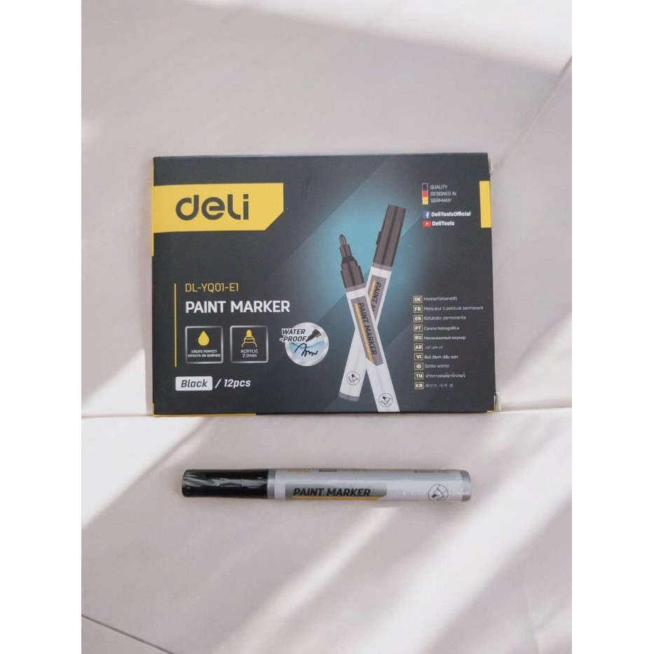 

Deli Paint Marker Spidol Pen Gambar Ban Anti Air Multifungsi Tip - Water Proof Permanen