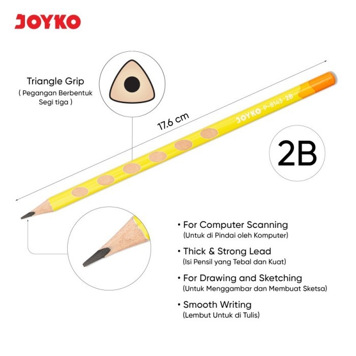 

Pencil Pensil Joyko P-8143 2B 1 Box 12 Pcs Cheese