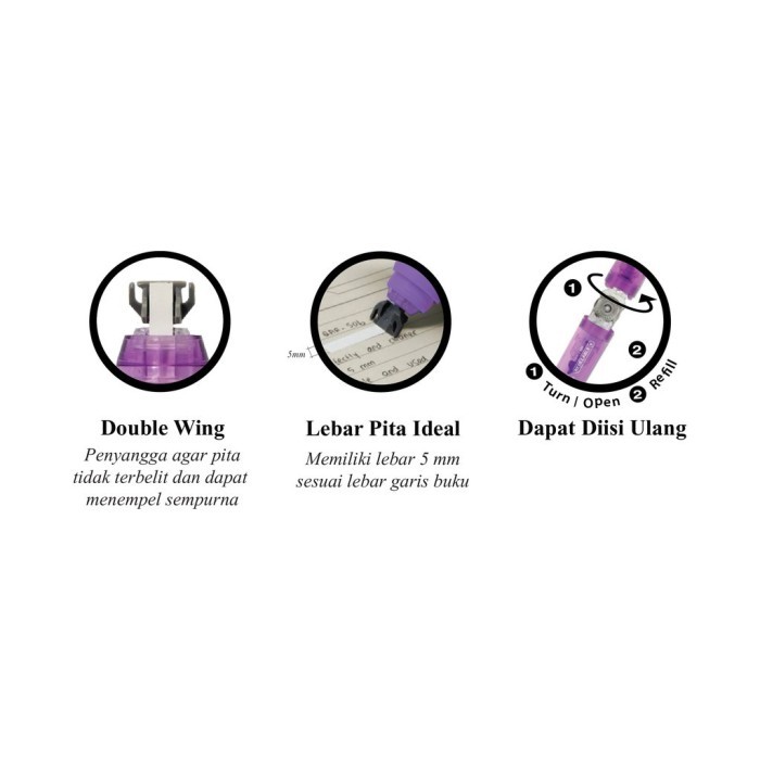 

Faber Castell Correction Tape Chameleon + 2 Refill Bar Black